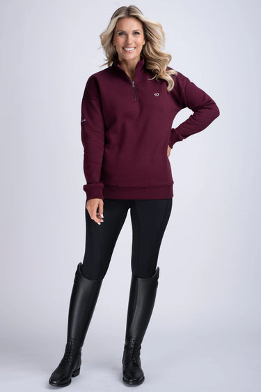 Buy Mochara Half Zip Sweatshirt in Burgundy | Online for Equine