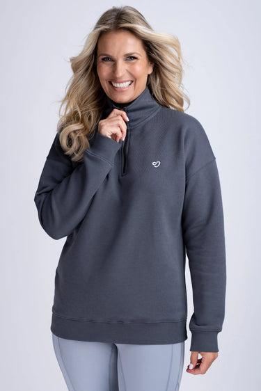 Buy Mochara Half Zip Sweatshirt in Charcoal Grey | Online for Equine