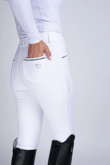 Buy Mochara Knee Grip Breeches in Competition White | Online for Equine