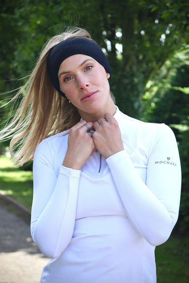 Buy Mochara Luxe Sherpa Reversible Headband Black | Online for Equine