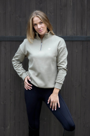 Mochara Ladies  Pistachio Half Zip Sweatshirt| Online For Equine