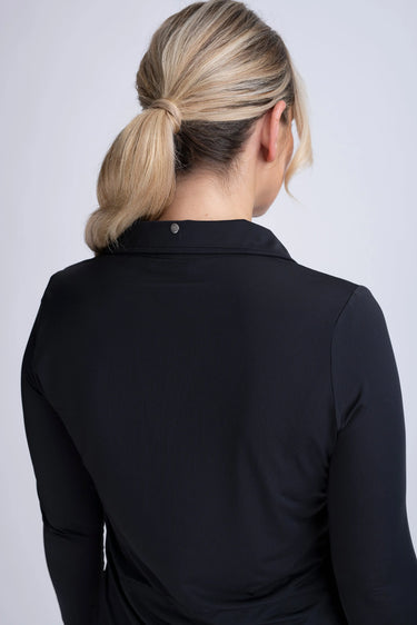 Buy Mochara V Neck Air Tech Long Sleeve Shirt Black | Online for Equine