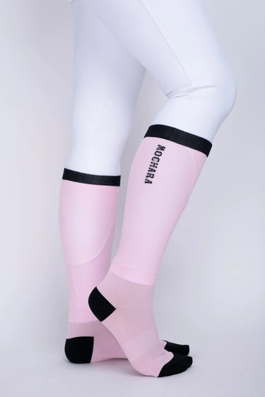 Buy Mochara Long Horse Riding Socks in Baby Pink | Online for Equine