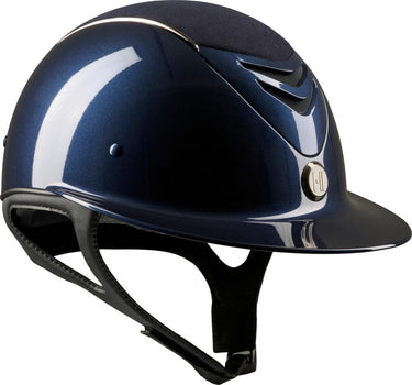 One K Avancé Riding Helmet - Chamude Top Chrome Piping - Navy| Online For Equine