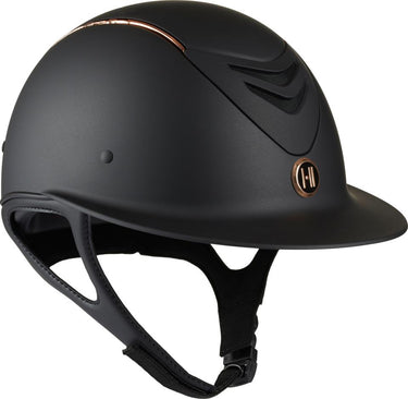 One K Avancé Riding Helmet - Matt Top Rosegold Piping - Black| Online For Equine