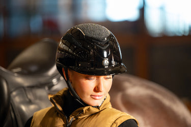 One K Defender Pro Riding Helmet - Glitter Top Swarowski Piping| Online For Equine