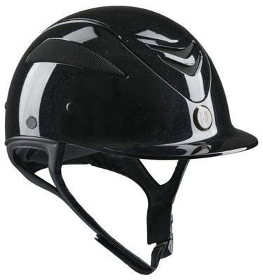 One K Defender Pro Riding Helmet Glossy With Shimmer Effect - Black Shiny| Online For Equine