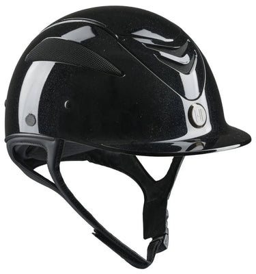 One K Defender Pro Riding Helmet Glossy With Shimmer Effect - Black Shiny| Online For Equine