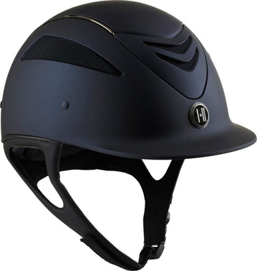 One K Defender Pro Riding Helmet - Matt Top Chrome Piping - Navy| Online For Equine
