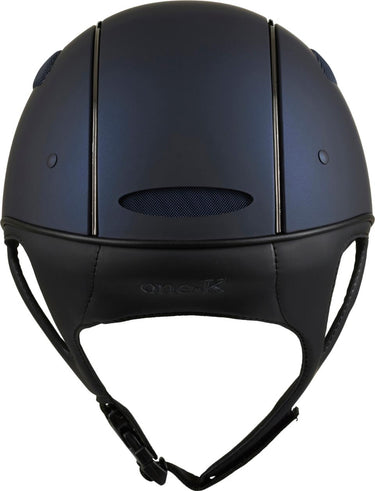 One K Defender Pro Riding Helmet - Matt Top Chrome Piping - Navy| Online For Equine