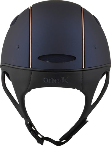 One K Defender Pro Riding Helmet - Matt Top Rosegold Piping - Navy| Online For Equine