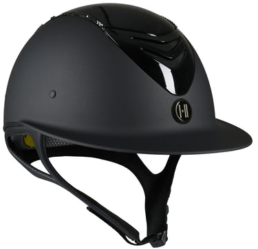One K Mips Avancé Glitter Top Riding Helmet With Swarovski Piping - Black