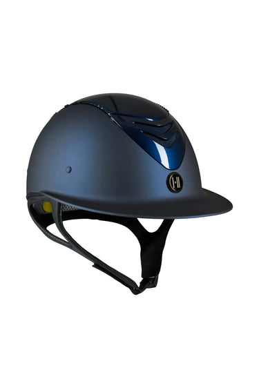 One K Mips Avancé Glitter Top Riding Helmet With Swarovski Piping - Navy