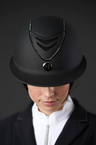 One K Mips Avancé Lux Riding Helmet - Matt Top Black Swarovski Piping| Online For Equine