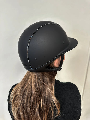 One K Mips Avancé Lux Riding Helmet - Matt Top Black Swarovski Piping| Online For Equine