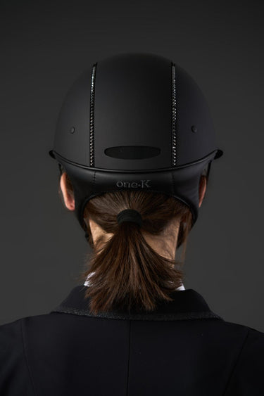 One K Mips Avancé Lux Riding Helmet - Matt Top Black Swarovski Piping| Online For Equine