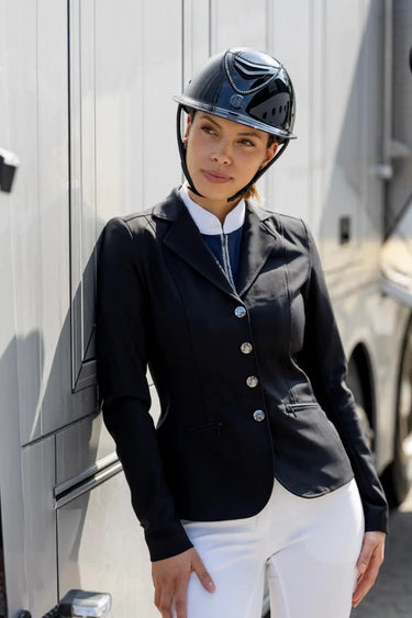 One K Mips Avancé Lux Riding Helmet - Shimmer Black Swarovski Piping| Online For Equine
