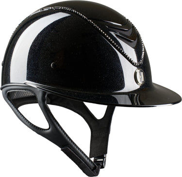 One K Mips Avancé Lux Riding Helmet - Shimmer Black Swarovski Piping| Online For Equine