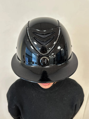 One K Mips Avancé Lux Riding Helmet - Shimmer Black Swarovski Piping| Online For Equine