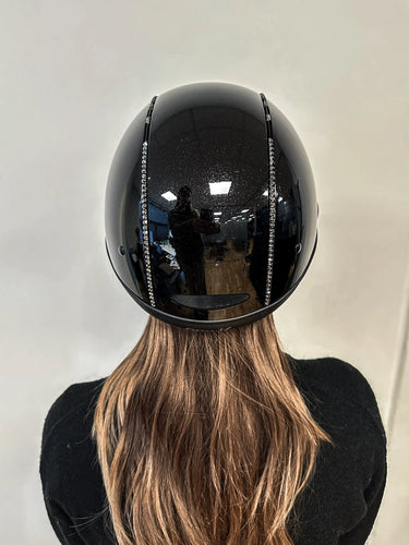 One K Mips Avancé Lux Riding Helmet - Shimmer Black Swarovski Piping| Online For Equine