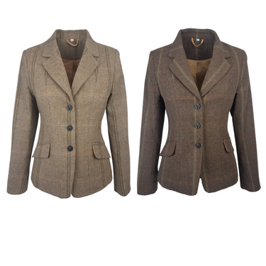 Buy the Cameo Equine Ladies Phoebe Brown Tweed Jacket | Online for Equine
