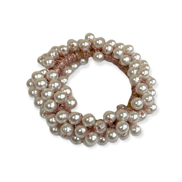 Buy the Equetech Rose Gold Pearl Beaded Scrunchie | Online for Equine