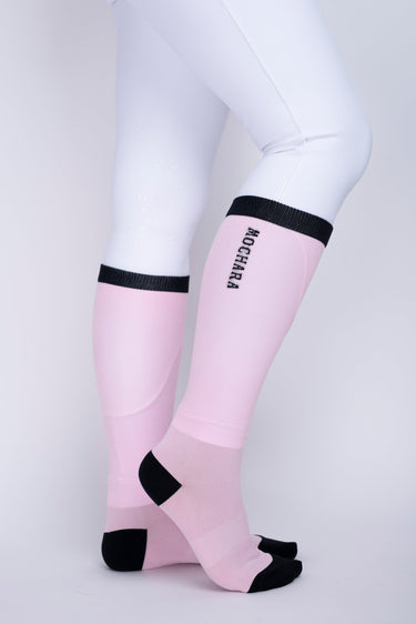 Buy Mochara Long Horse Riding Socks in Baby Pink | Online for Equine