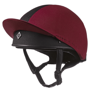 Buy the Charles Owen Maroon Pro II Plus Lycra Hat Silk | Online for Equine