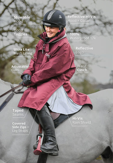 Buy the Equicoat Burgundy Adults Reincoat Lite | Online for Equine