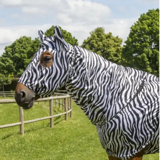 Zebra Rint Small Buy the Riding World Zebra Print Sweet Itch Hood | Online for Equine ...