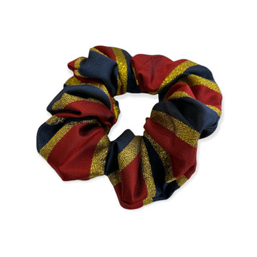 Buy the Equetech Navy/Red Lurex Stripe Hair Scrunchie | Online for Equine