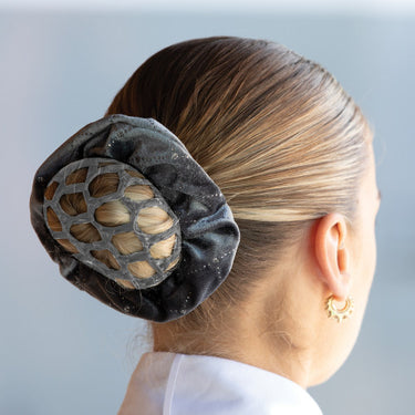Buy Equetech Grey Solitaire Velvet Scrunchie| Online for Equine