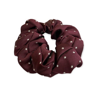 Buy the Equetech Maroon/White Pin Spot Scrunchie | Online for Equine