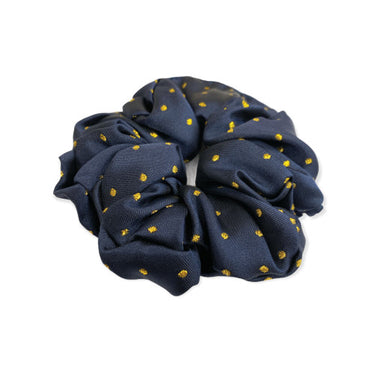 Buy the Equetech Navy/Gold Pin Spot Scrunchie | Online for Equine