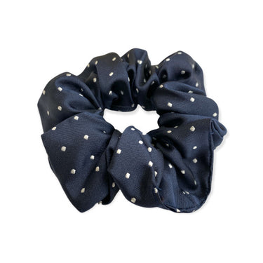 Buy the Equetech Navy/White Pin Spot Scrunchie | Online for Equine