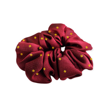 Buy the Equetech Burgundy/Canary Polka Dot Hair Scrunchie | Online for Equine