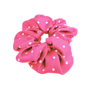 Buy the Equetech Fuchsia/White Polka Dot Hair Scrunchie | Online for Equine