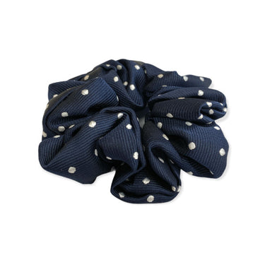 Buy the Equetech Navy/White Polka Dot Hair Scrunchie | Online for Equine