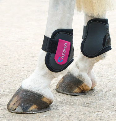 Buy the Shires ARMA Black/Raspberry Fetlock Boots | Online for Equine