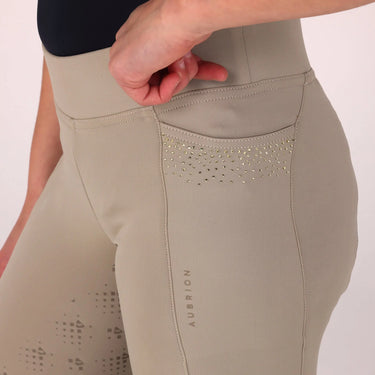 Shires Aubrion Beige Optima GX Riding Tights - Young Rider| Online For Equine