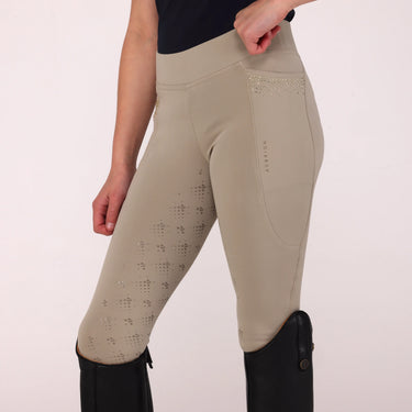 Shires Aubrion Beige Optima GX Riding Tights - Young Rider| Online For Equine