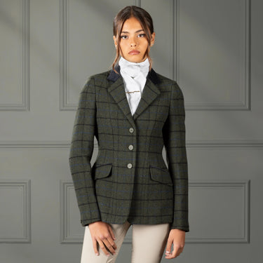 Shires Aubrion Dark Green Check Saratoga Tweed Show Jacket| Online For Equine