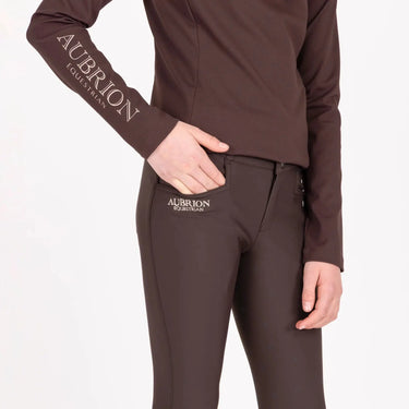 Shires Aubrion Equestrian Breeches - Young Rider Espresso| Online For Equine