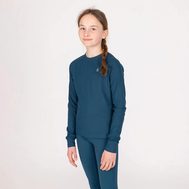 Shires Aubrion Equestrian Ribbed Long Sleeve Top - Young Rider Estate Blue| Online For Equine