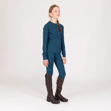 Shires Aubrion Equestrian Ribbed Long Sleeve Top - Young Rider Estate Blue| Online For Equine