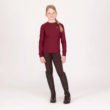 Shires Aubrion Equestrian Ribbed Long Sleeve Top - Young Rider Port| Online For Equine