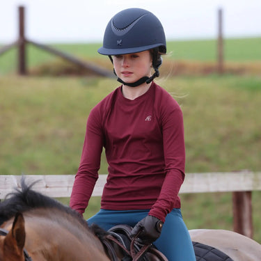 Shires Aubrion Equestrian Ribbed Long Sleeve Top - Young Rider Port| Online For Equine
