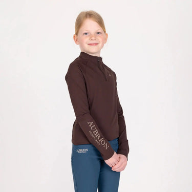 Shires Aubrion Equestrian Winter Long Sleeve Base Layer - Young Rider Espresso| Online For Equine