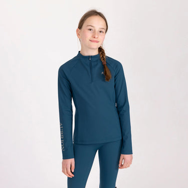 Shires Aubrion Equestrian Winter Long Sleeve Base Layer - Young Rider Estate Blue| Online For Equine
