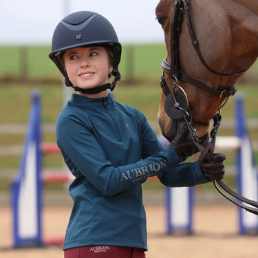 Shires Aubrion Equestrian Winter Long Sleeve Base Layer - Young Rider Estate Blue| Online For Equine